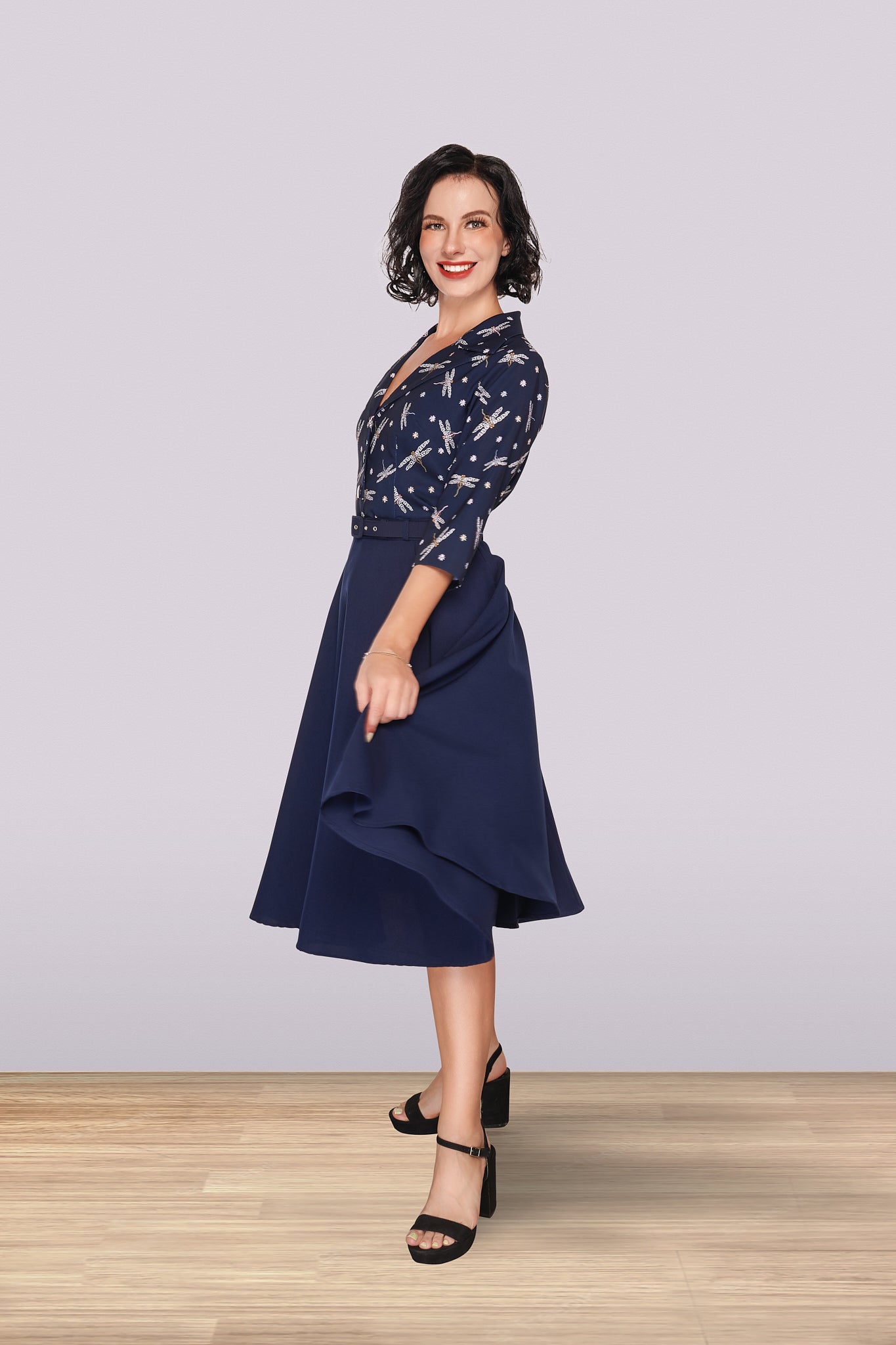 Christine Skirt Navy Lindy Bop