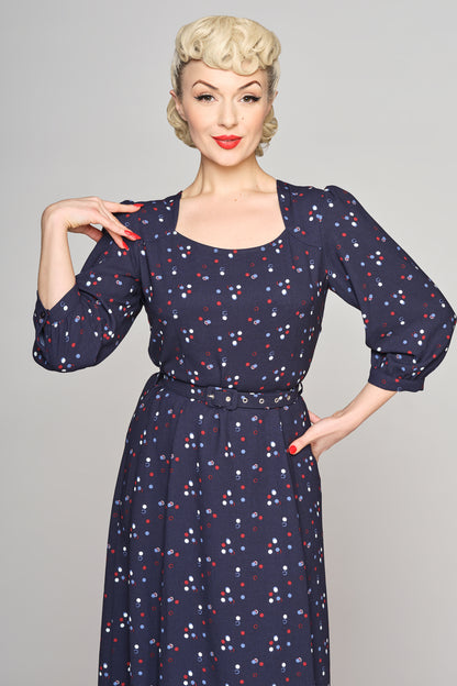 Emmalyn Chalk Polka Flared Dress