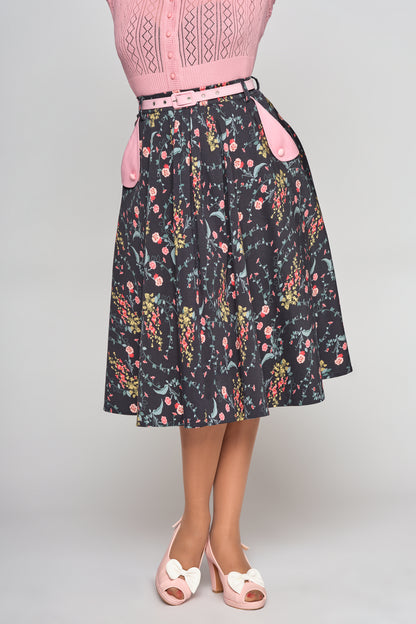 Dakota Hollyhocks Hooray Swing Skirt