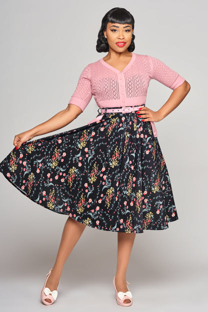 Dakota Hollyhocks Hooray Swing Skirt