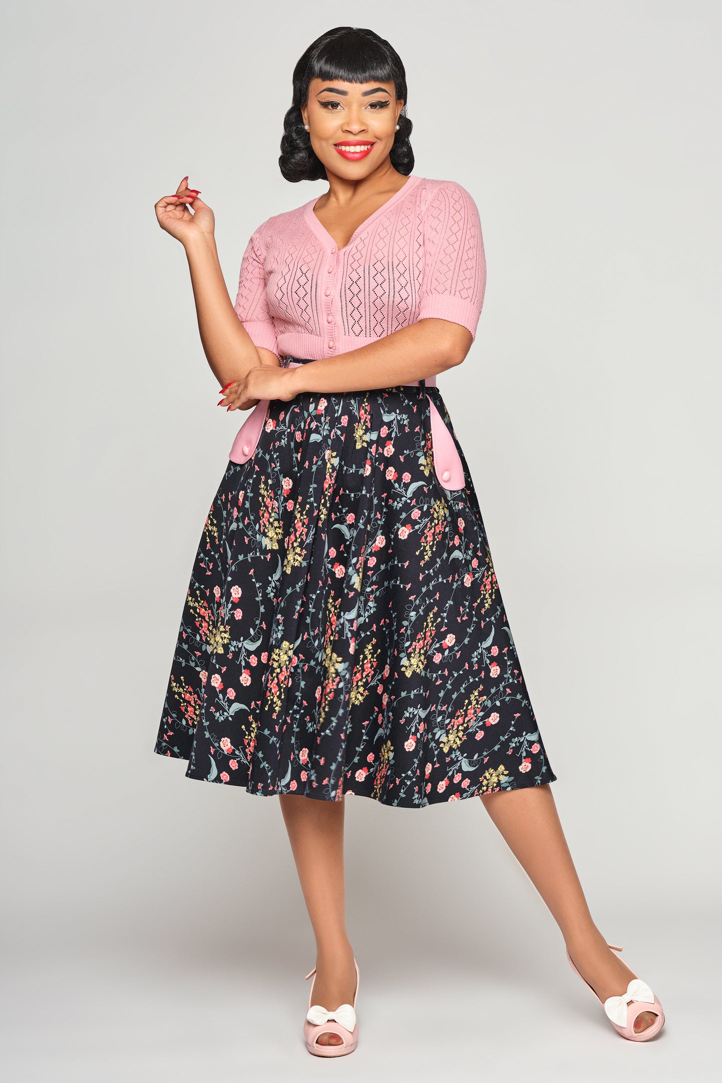 Dakota Hollyhocks Hooray Swing Skirt