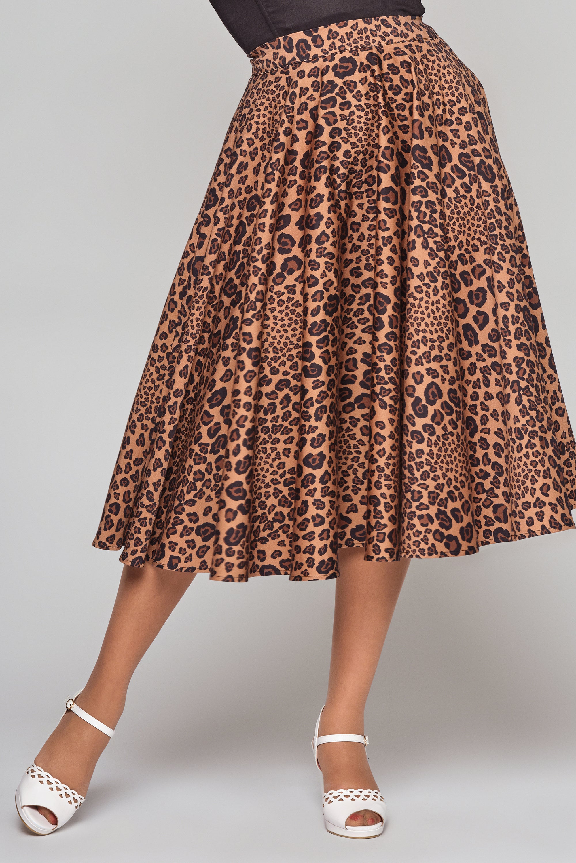 Milla Leopard Swing Skirt Lindy Bop