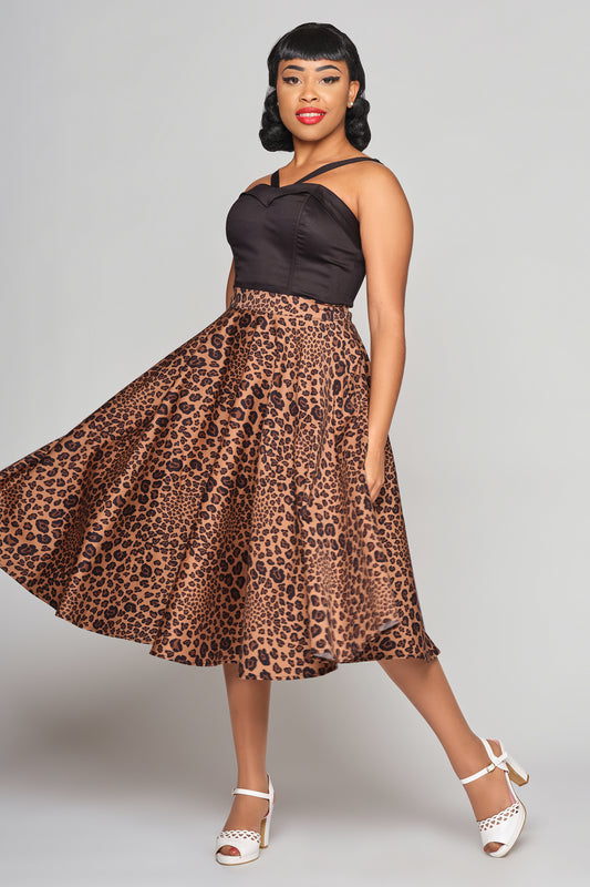 Milla Leopard Swing Skirt