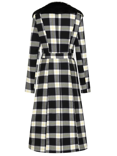 Monochrome check coat hotsell