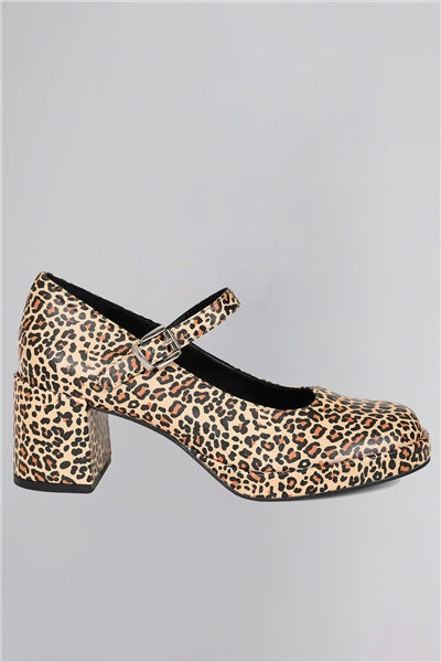 Sandy Jane Leopard Block Heel – Lindy Bop