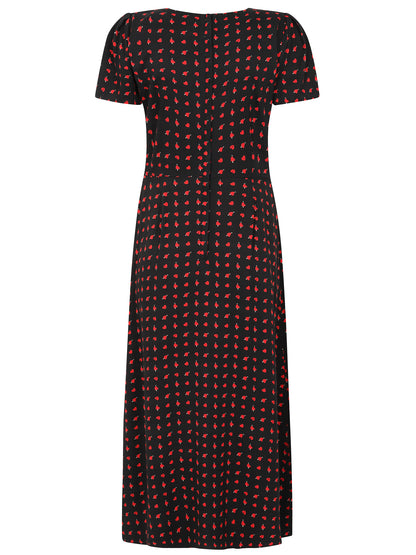 Adaline Heart Polka Midi Dress