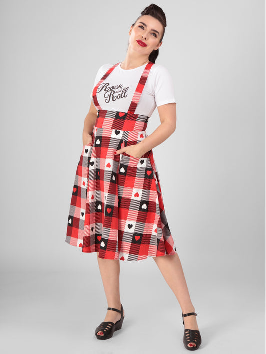 Alexa Heart Gingham Swing Skirt