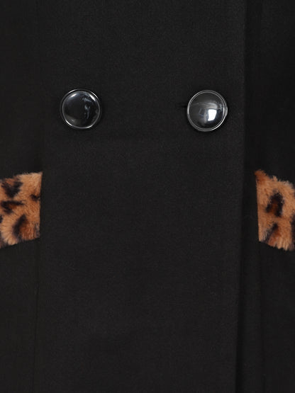 Annasofia Leopard Faux Fur Coat