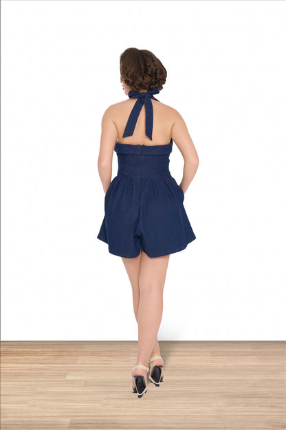 Christine Denim Playsuit