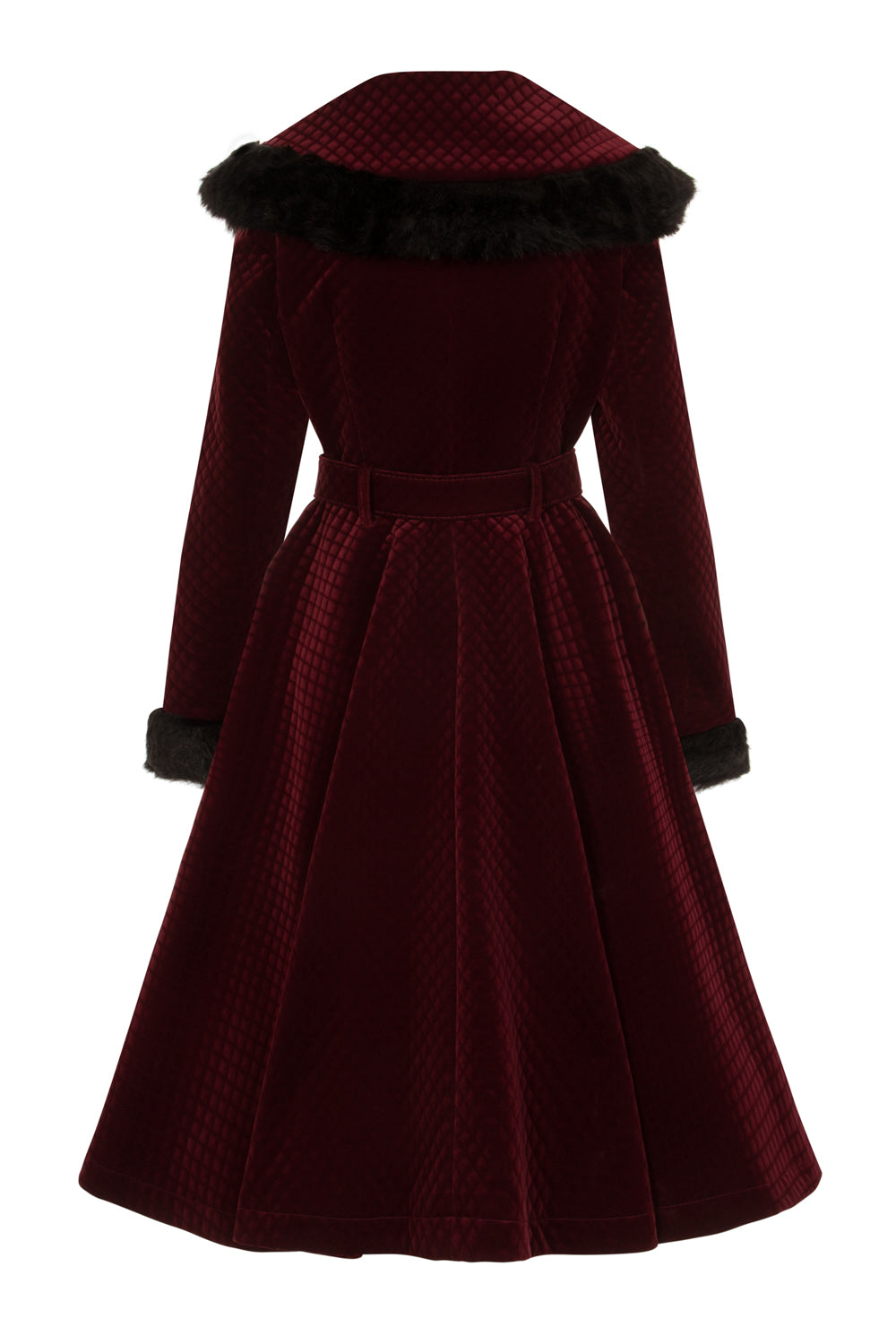 Callie Quilted Velvet Swing Coat