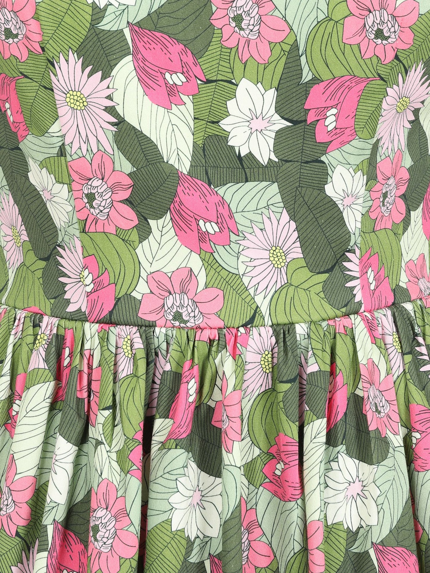 Candice Palm Blush Floral Swing Dress