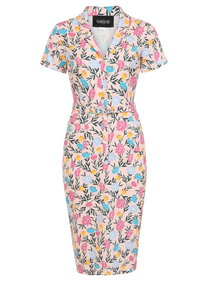 Caterina Floral Whimsy Pencil Dress