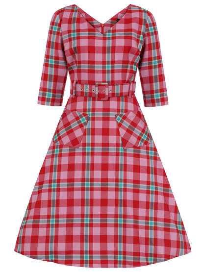 Cerere Winterberry Check Swing Dress