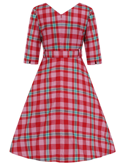 Cerere Winterberry Check Swing Dress