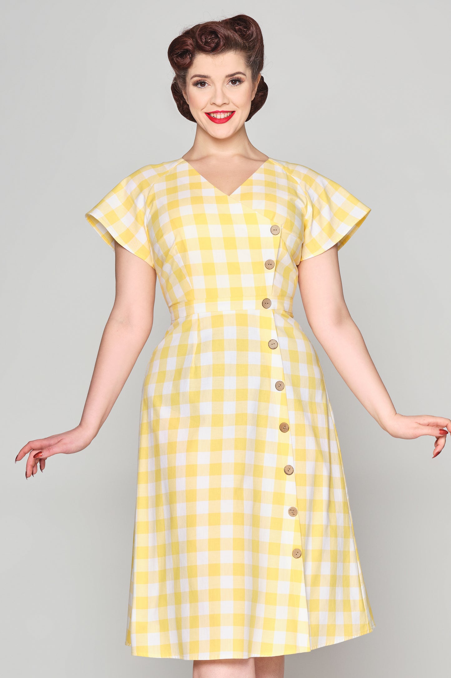 Cherylin Gingham Flared Dress