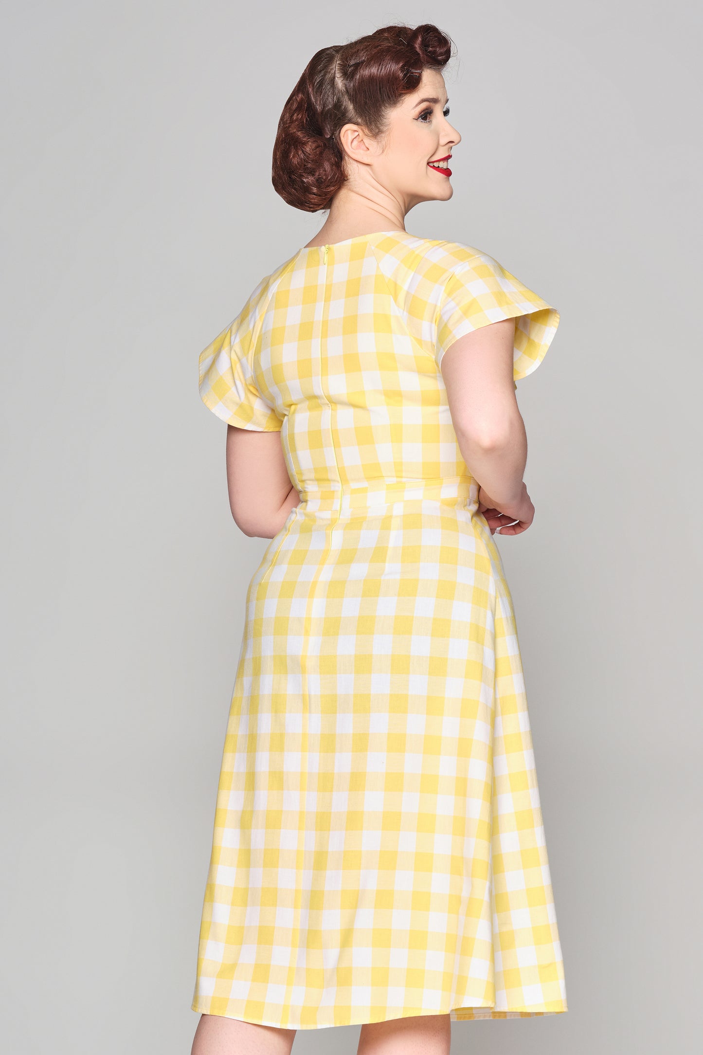 Cherylin Gingham Flared Dress