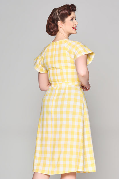 Cherylin Gingham Flared Dress