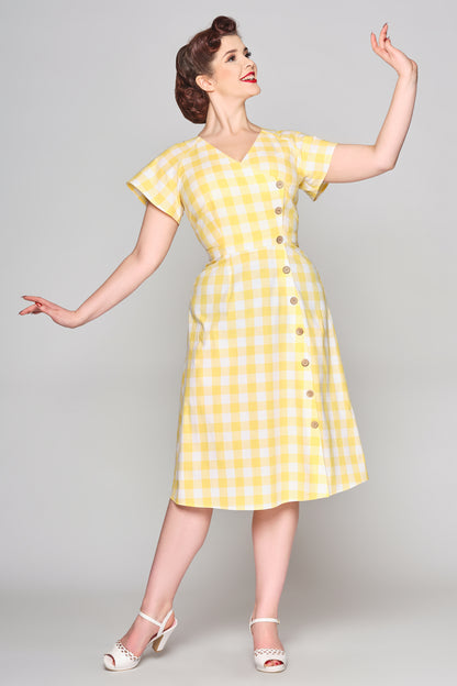 Cherylin Gingham Flared Dress