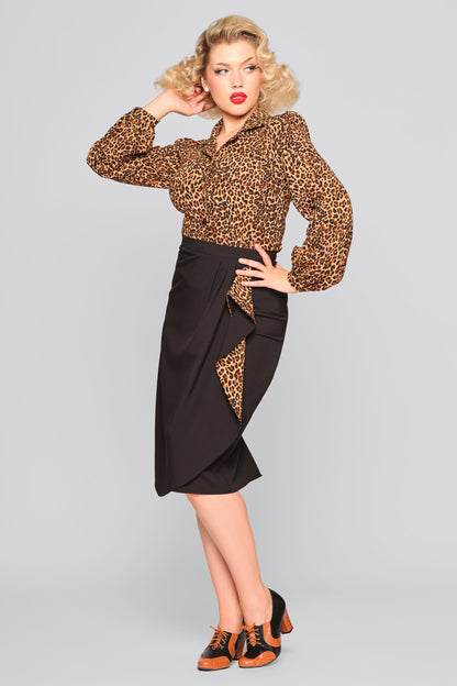 Anita Leopard Waterfall Skirt
