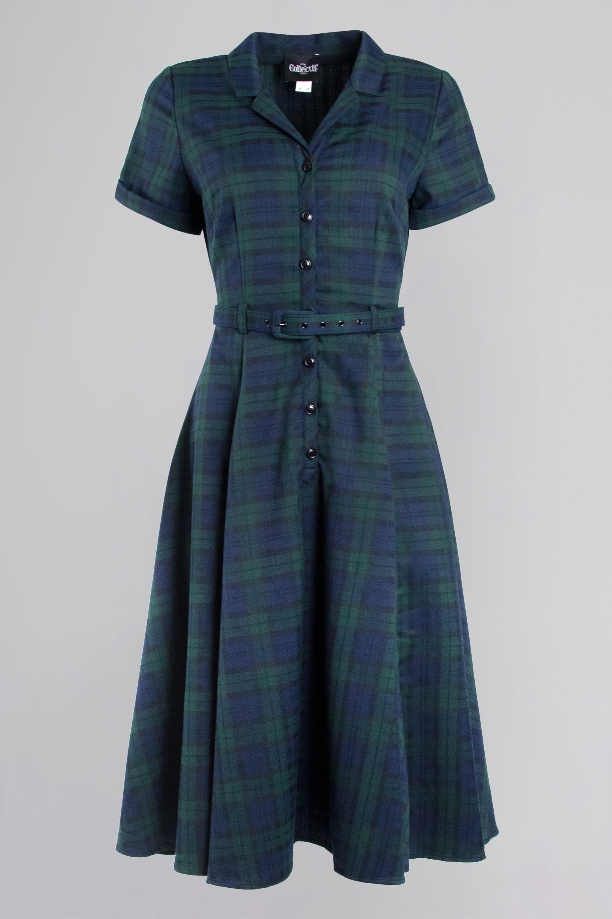 Black watch tartan swing dress hotsell