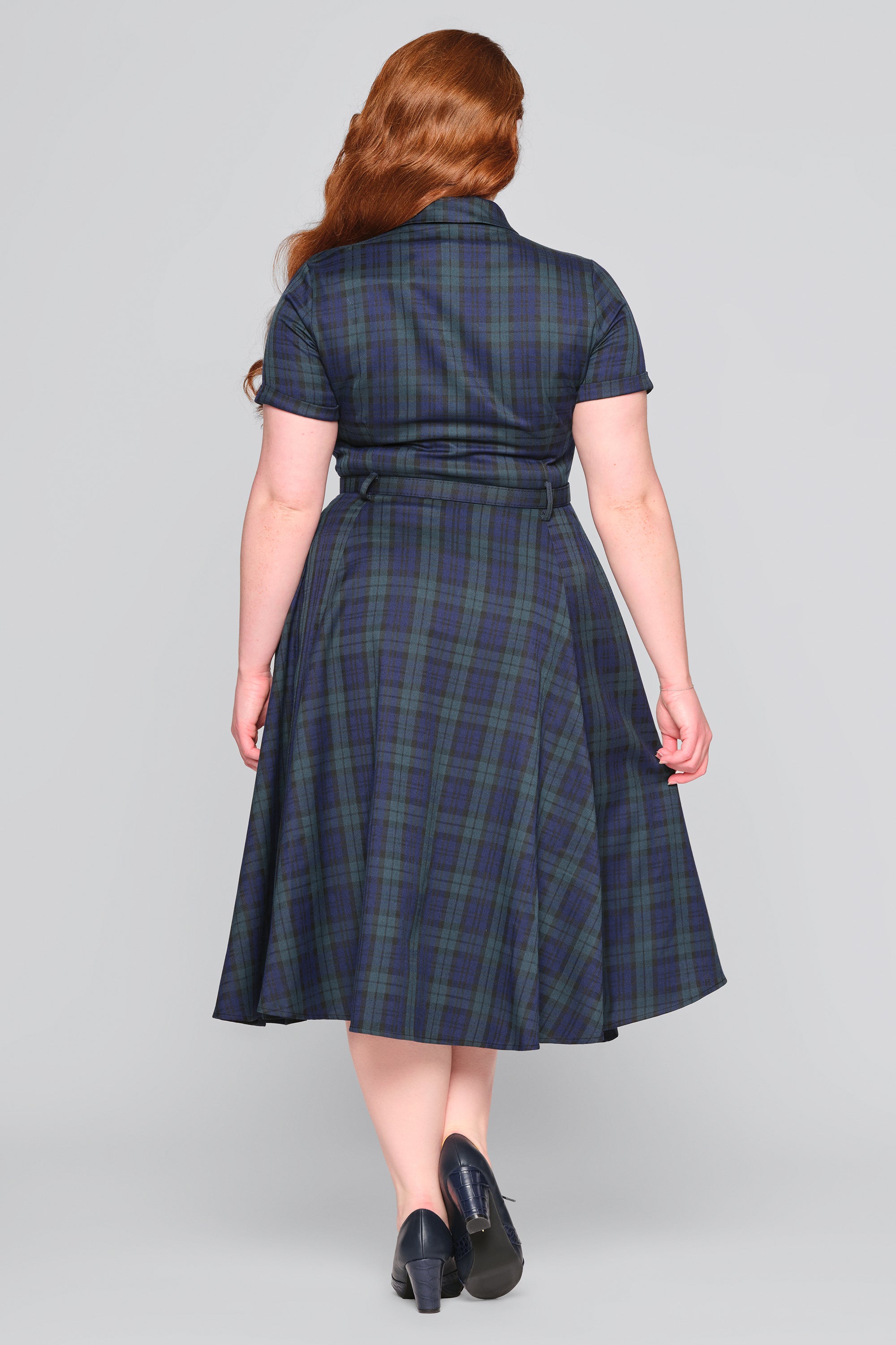 Caterina Blackwatch Check Swing Dress Lindy Bop