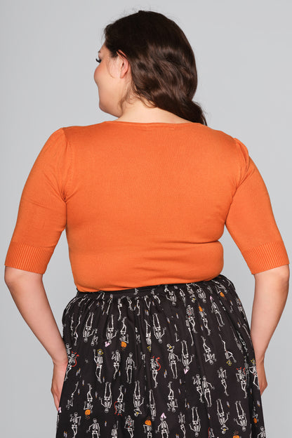Chrissie Plain Knit Top Orange