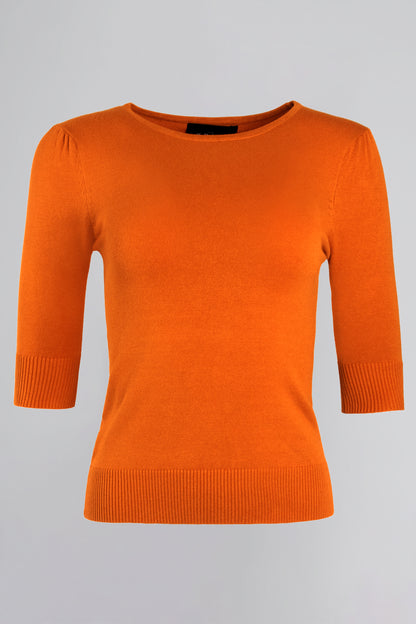 Chrissie Plain Knit Top Orange