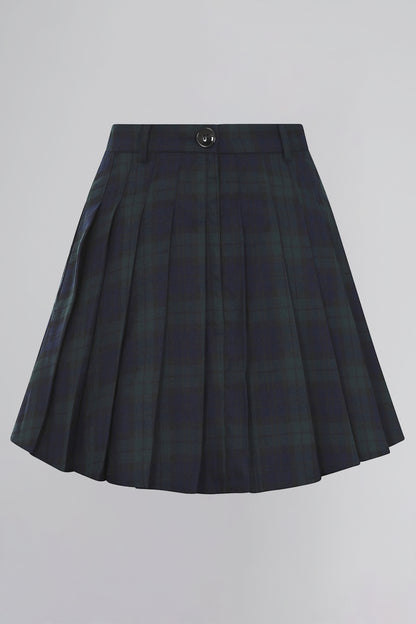 Daria Blackwatch Pleated Mini Skirt