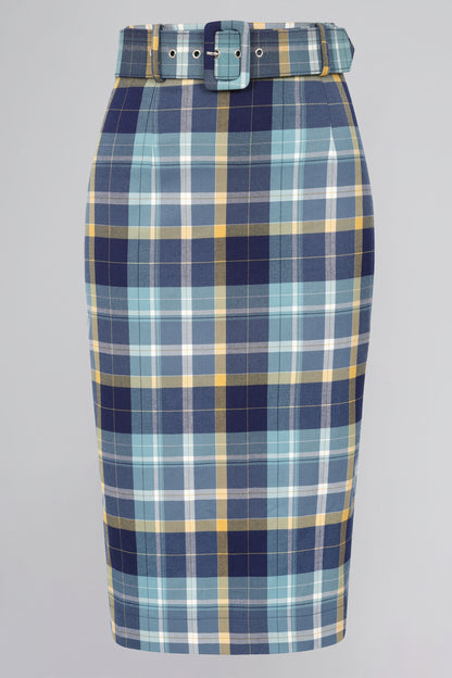 Juanita Moonlight Check Pencil Skirt