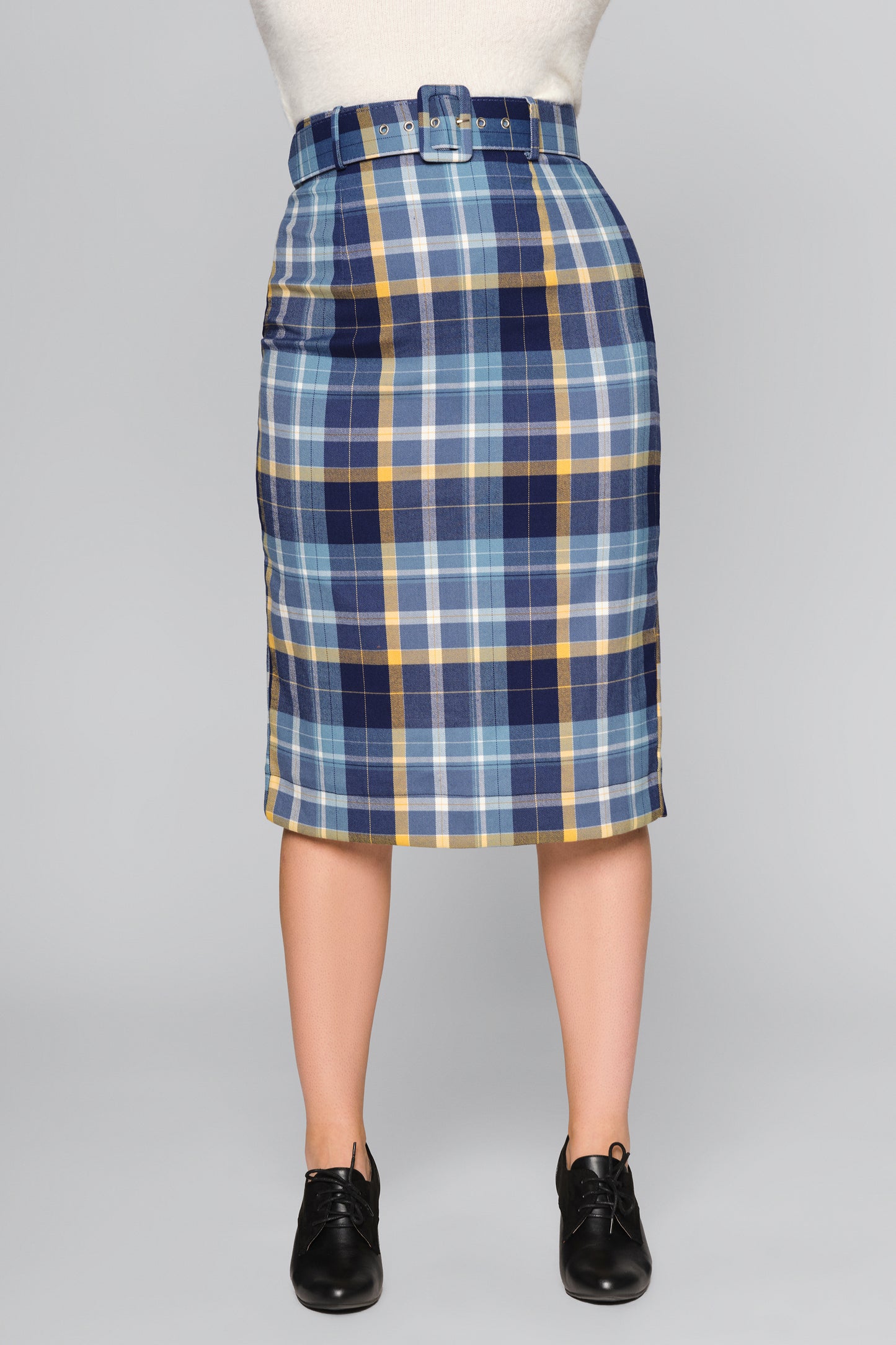 Juanita Moonlight Check Pencil Skirt