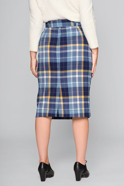 Juanita Moonlight Check Pencil Skirt