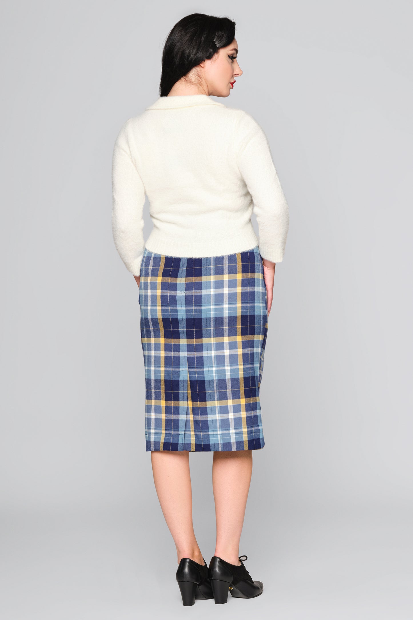 Juanita Moonlight Check Pencil Skirt