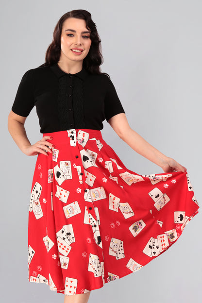 Megan Cat Croupier Swing Skirt