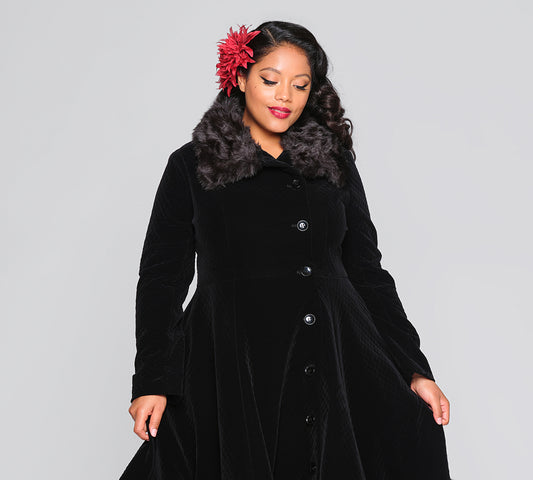 Nuit Velvet Quilted Coat