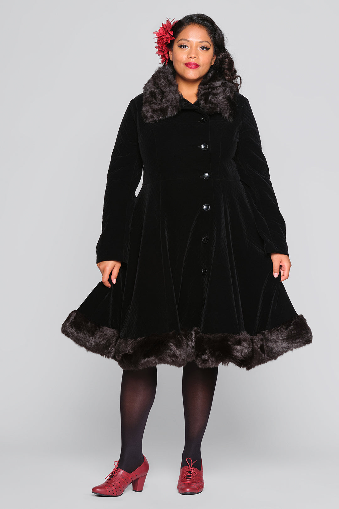 Nuit Velvet Quilted Coat