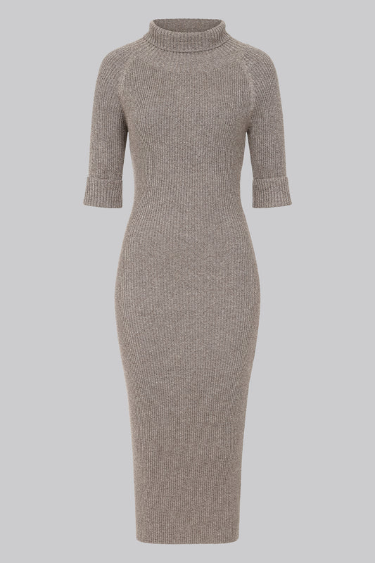 Olive Marl Knitted Dress