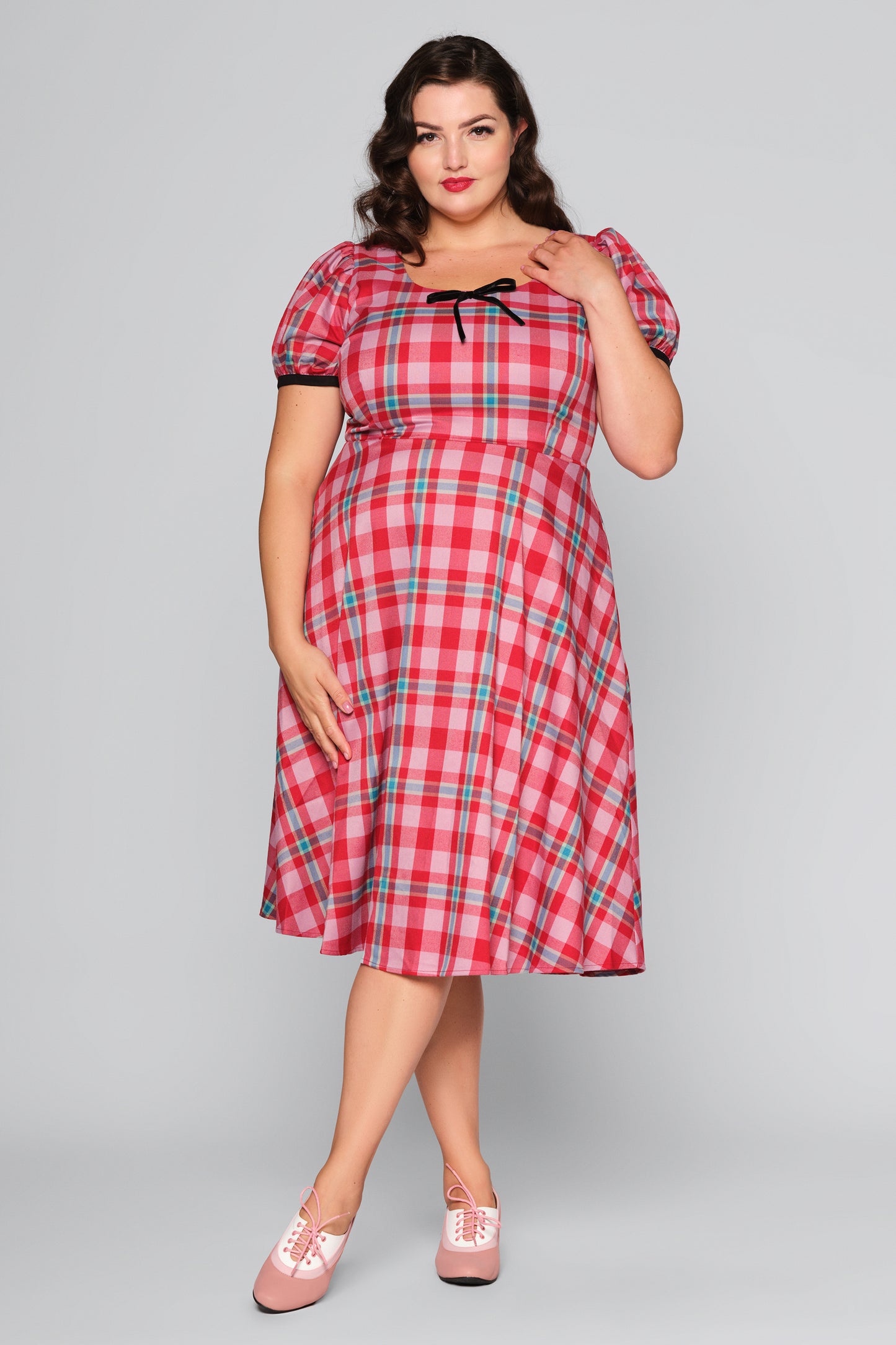 Leanne Winterberry Check Swing Dress