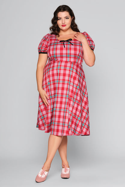 Leanne Winterberry Check Swing Dress