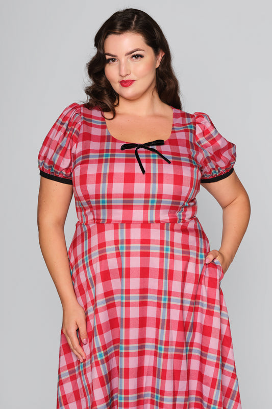 Leanne Winterberry Check Swing Dress