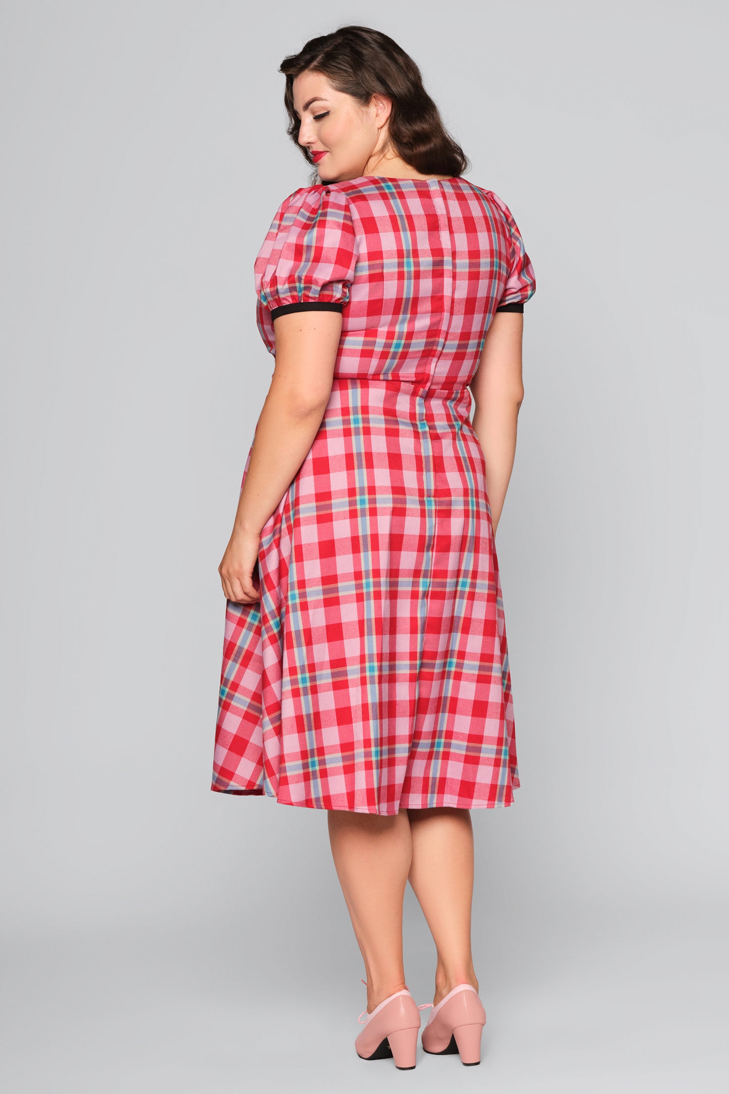 Leanne Winterberry Check Swing Dress