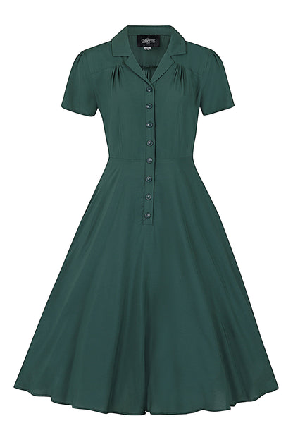 Gayle Plain Swing Dress Green