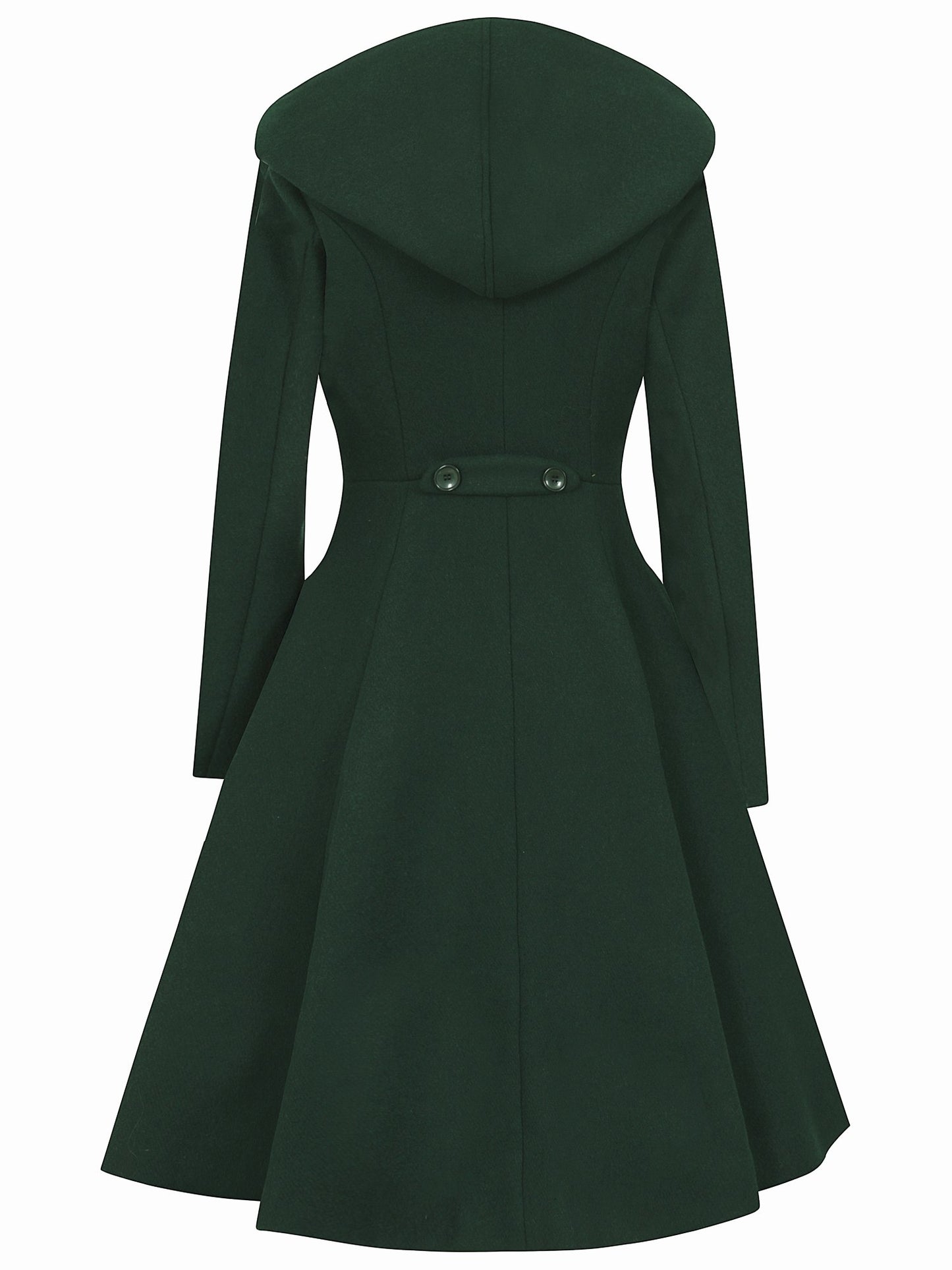 Heather Hooded Swing Coat Green