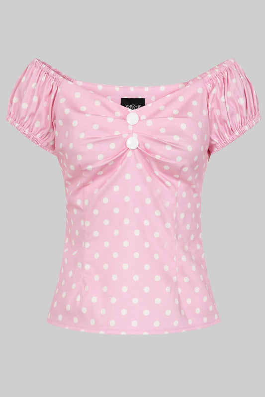 Dolores Pink Polka Top