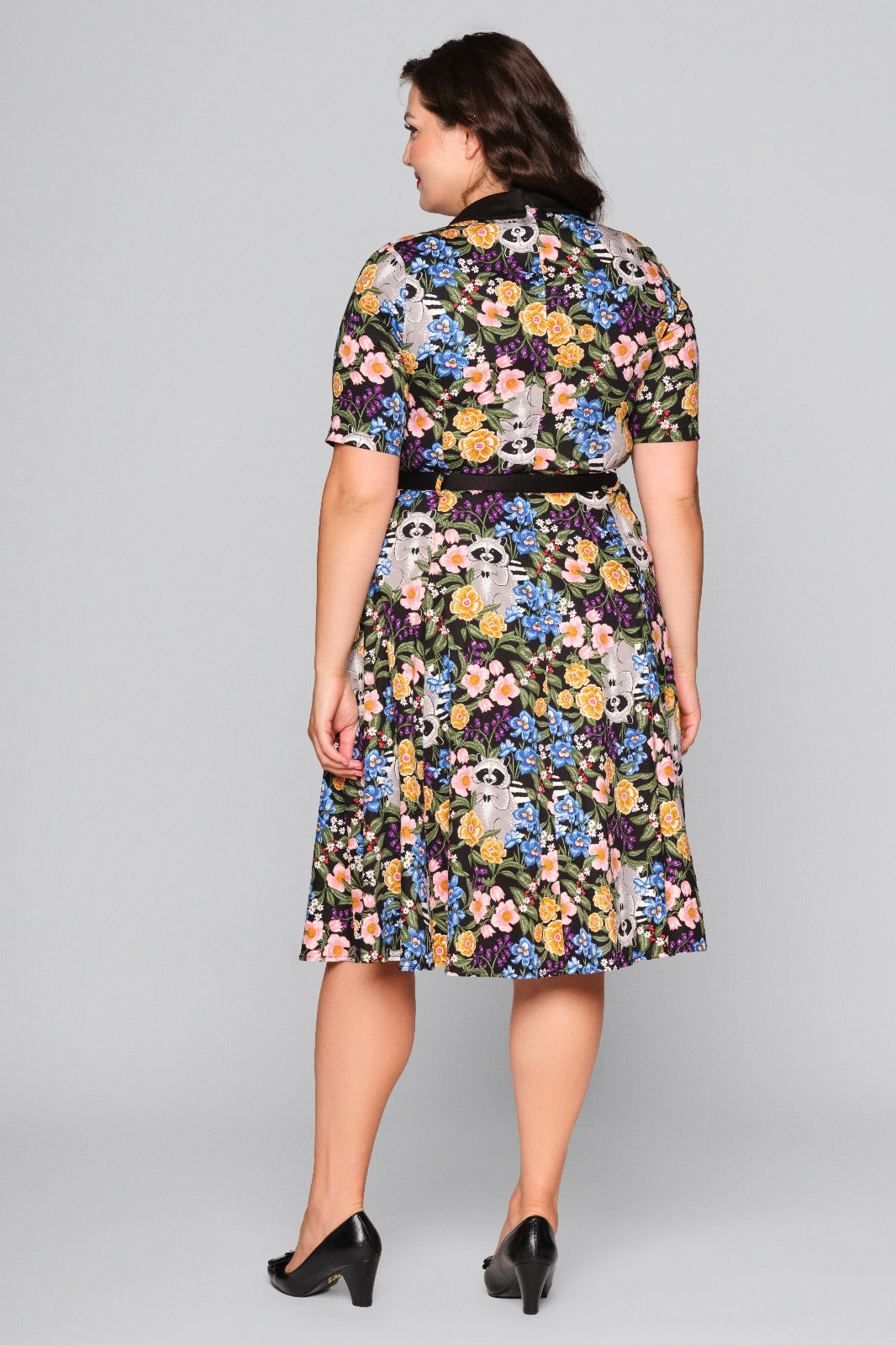 Winona Forest Floral Raccoon Swing Dress