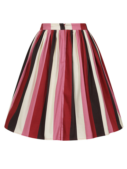 Jasmine Bubble Gum Stripe Swing Skirt