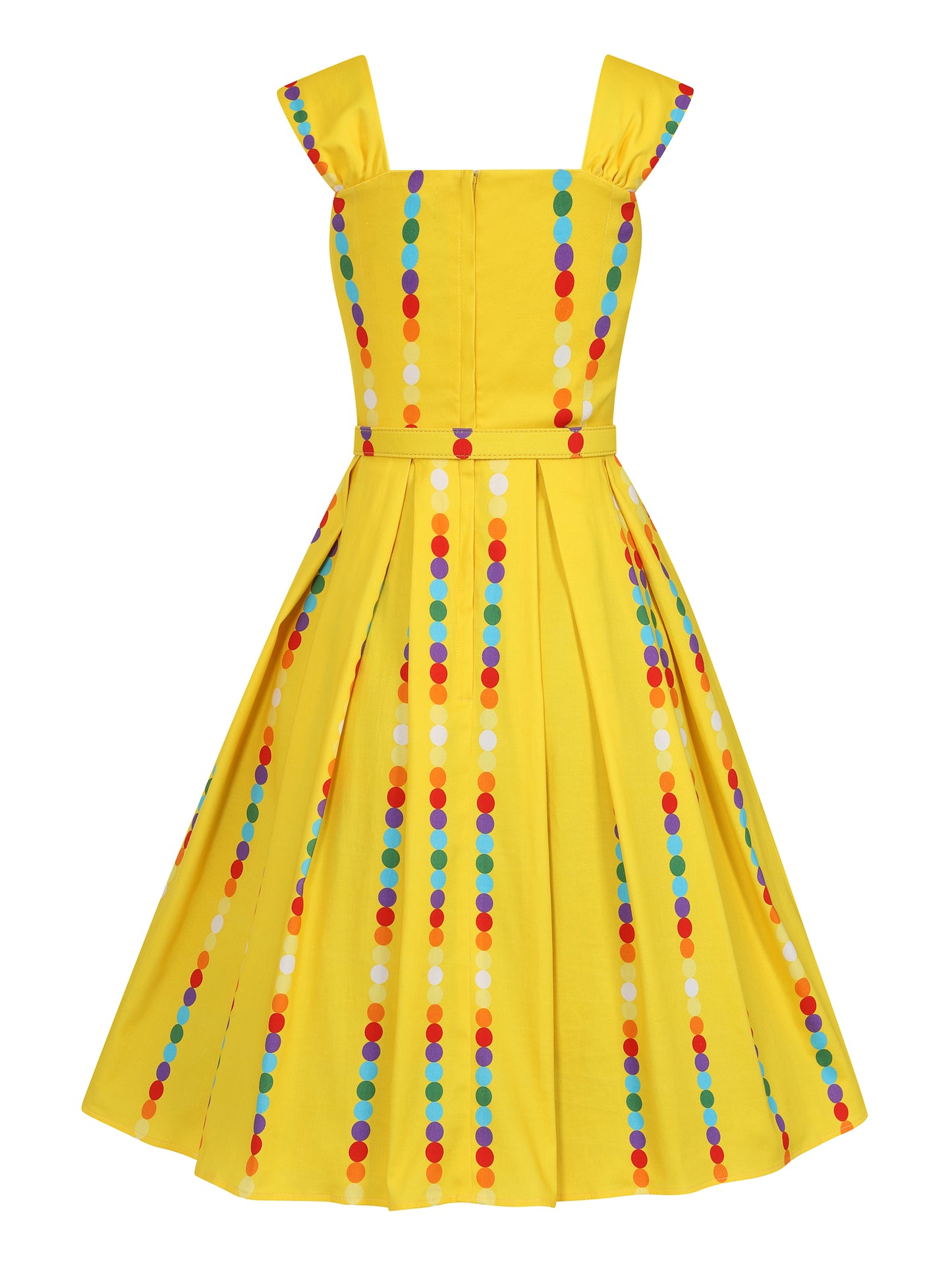 Jill Rainbow Polka Stripe Swing Dress
