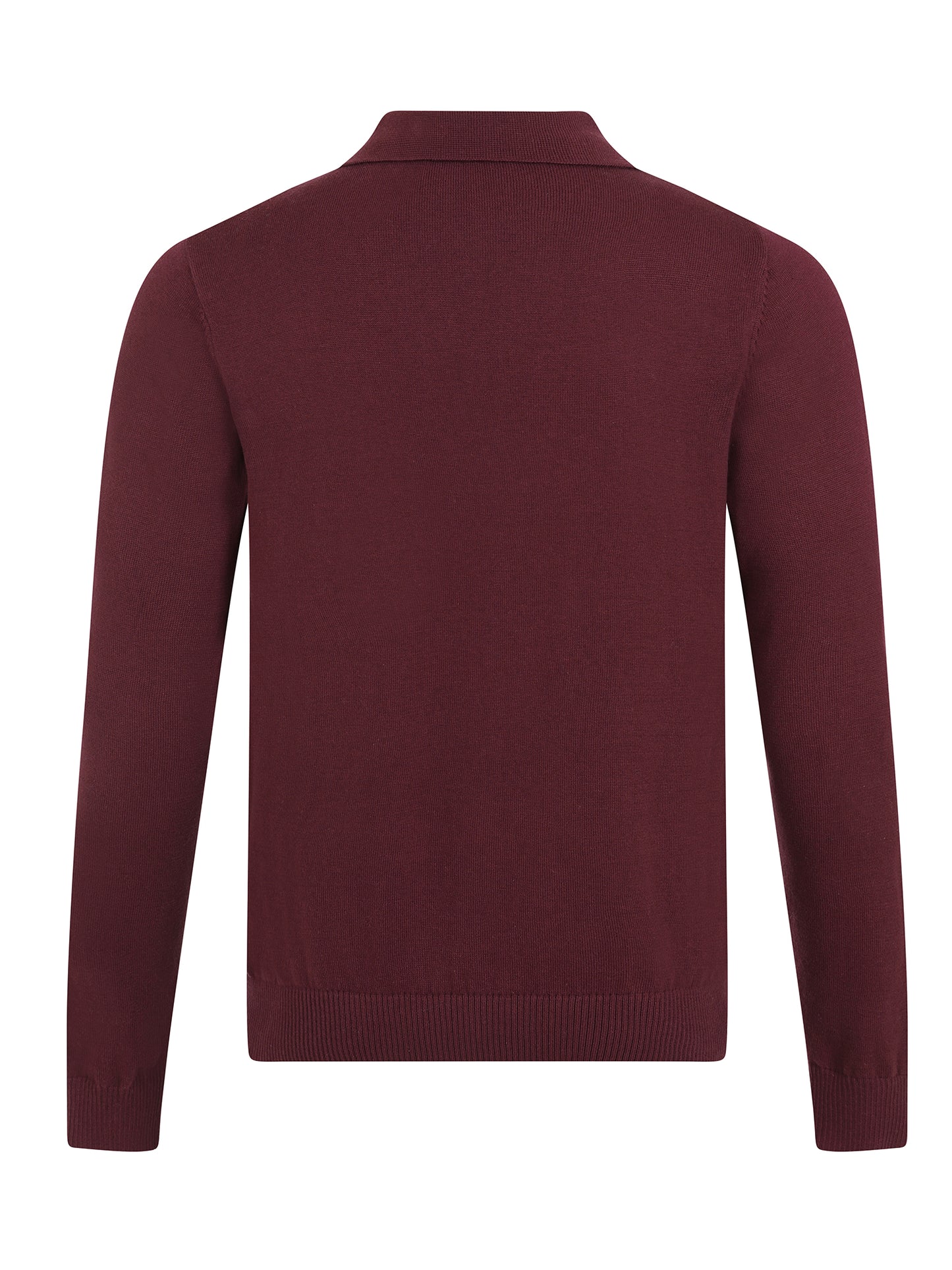 Jo Striped Polo Jumper Burgundy