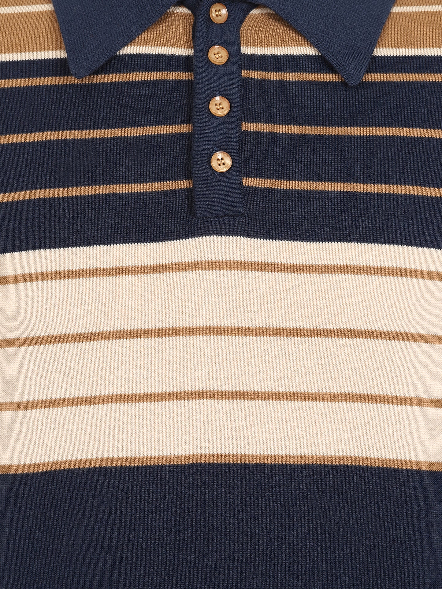 Jo Striped Polo Jumper Blue