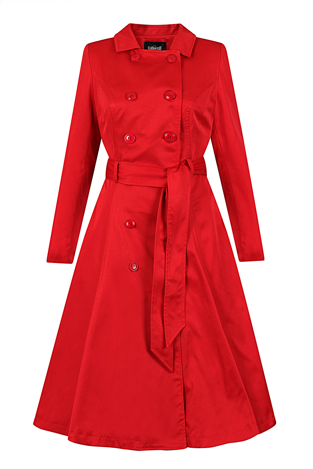 Korrina Plain Swing Trench Coat Red