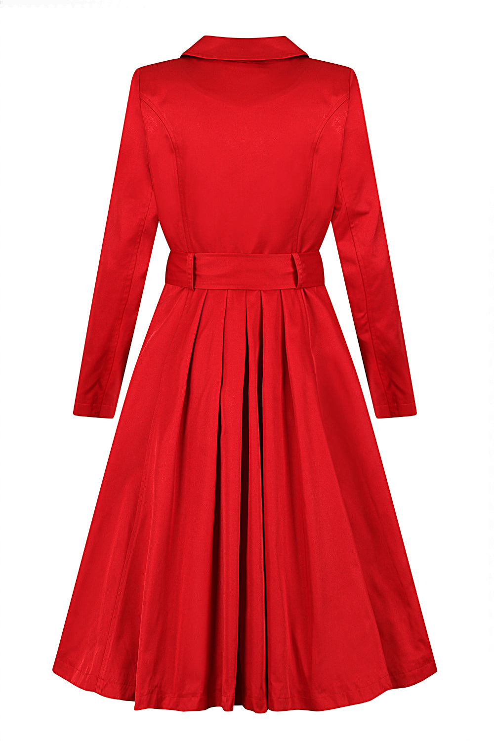 Korrina Plain Swing Trench Coat Red